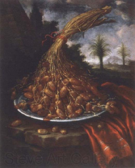 Bartolomeo Bimbi Plate with Datteln Norge oil painting art